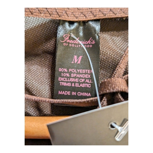 NWT Frederick's of Hollywood Lola Lee Bodysuit with Garters, Chocolate, M - Picture 3 of 10